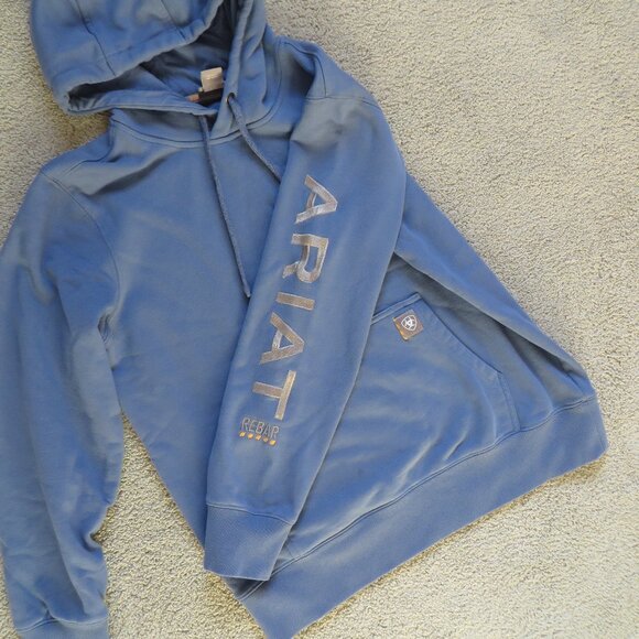 ARIAT Womens Rebar Graphic Hoodie Jacket Size L Blue Pullover - Picture 4 of 12